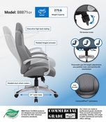 Boss Hinged Arm Executive Chair With Synchro-Tilt in Grey, B8871-GY